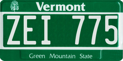 VT license plate ZEI775