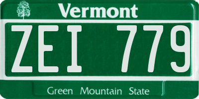 VT license plate ZEI779