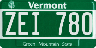 VT license plate ZEI780