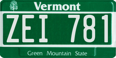 VT license plate ZEI781