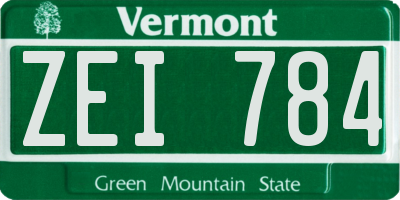 VT license plate ZEI784