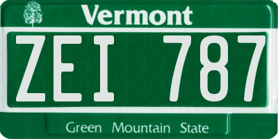 VT license plate ZEI787