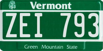 VT license plate ZEI793