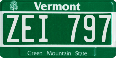 VT license plate ZEI797
