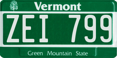 VT license plate ZEI799