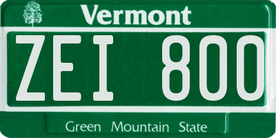 VT license plate ZEI800