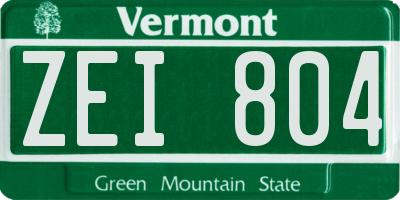 VT license plate ZEI804