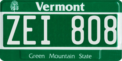 VT license plate ZEI808