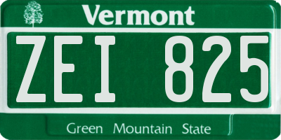 VT license plate ZEI825