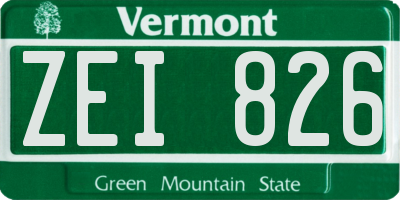 VT license plate ZEI826