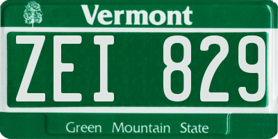 VT license plate ZEI829