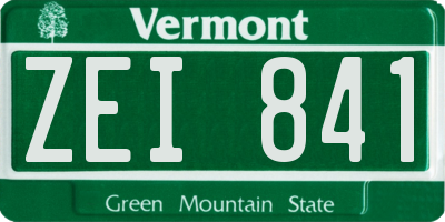 VT license plate ZEI841