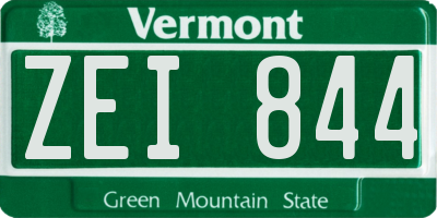 VT license plate ZEI844