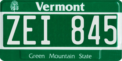 VT license plate ZEI845