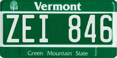 VT license plate ZEI846