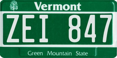 VT license plate ZEI847