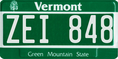 VT license plate ZEI848