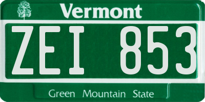 VT license plate ZEI853