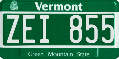 VT license plate ZEI855