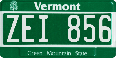 VT license plate ZEI856