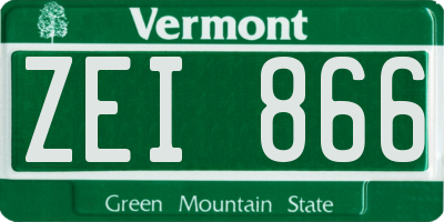 VT license plate ZEI866