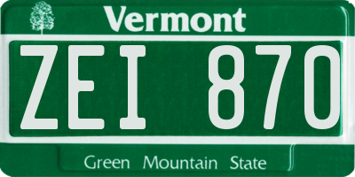 VT license plate ZEI870