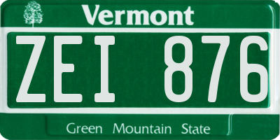 VT license plate ZEI876