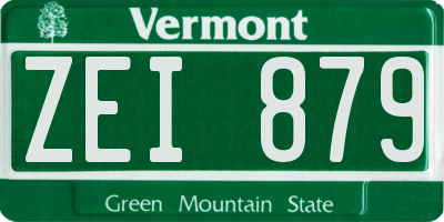 VT license plate ZEI879