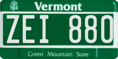 VT license plate ZEI880