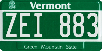 VT license plate ZEI883