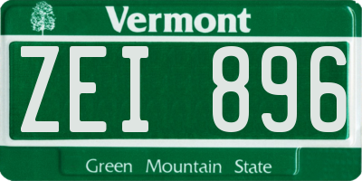 VT license plate ZEI896