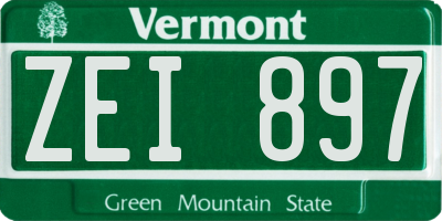 VT license plate ZEI897