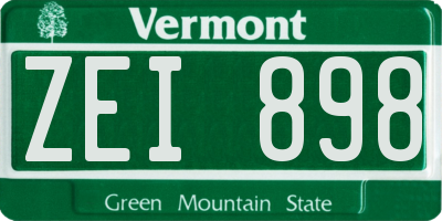 VT license plate ZEI898