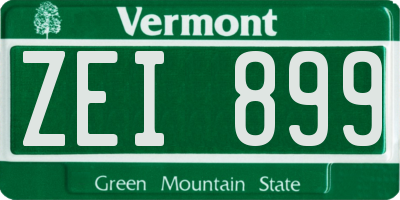 VT license plate ZEI899