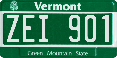 VT license plate ZEI901