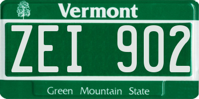 VT license plate ZEI902