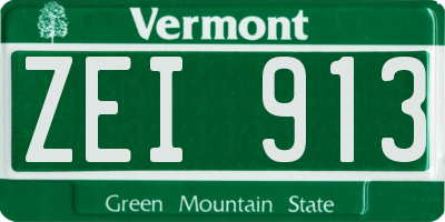 VT license plate ZEI913