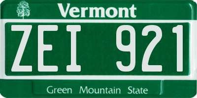 VT license plate ZEI921