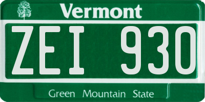 VT license plate ZEI930