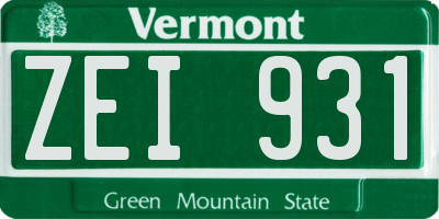 VT license plate ZEI931