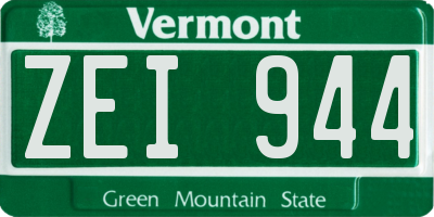 VT license plate ZEI944