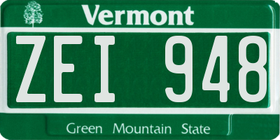 VT license plate ZEI948