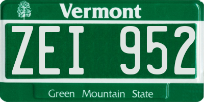VT license plate ZEI952