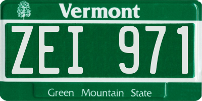 VT license plate ZEI971
