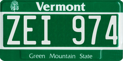 VT license plate ZEI974