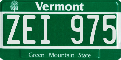 VT license plate ZEI975