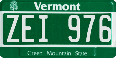 VT license plate ZEI976