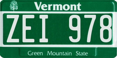 VT license plate ZEI978