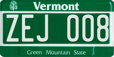VT license plate ZEJ008