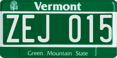 VT license plate ZEJ015